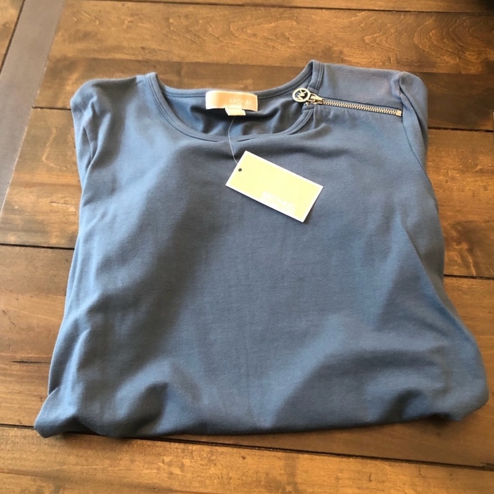 Michael Kors Ruched Zipper Shirt